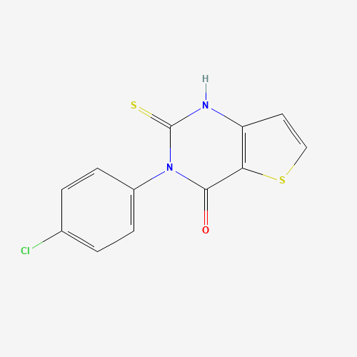 3-(4-chlorophenyl)-2-sulfanylidene-1H-thieno[3,2-d]pyrimidin-4-one (CAS: 468096-46-0) - Chemical Structure and Molecular Formula 