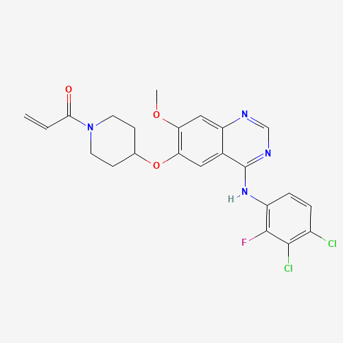 1-[4-[4-(3,4-dichloro-2-fluoroanilino)-7-methoxyquinazolin-6-yl]oxypiperidin-1-yl]prop-2-en-1-one (CAS: 1092364-38-9) - Related Chemical Product