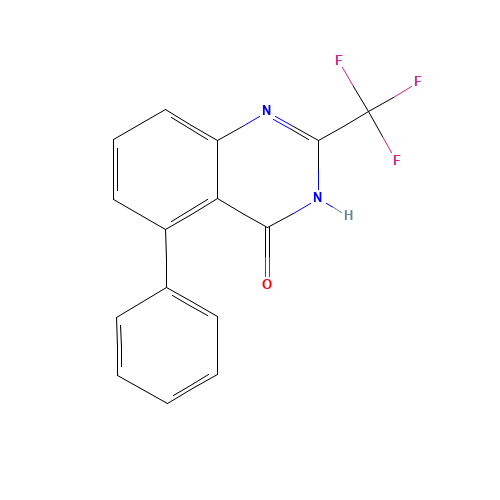 5-phenyl-2-(trifluoromethyl)-1H-quinazolin-4-one (CAS: 1272356-71-4) - Chemical Structure and Molecular Formula 