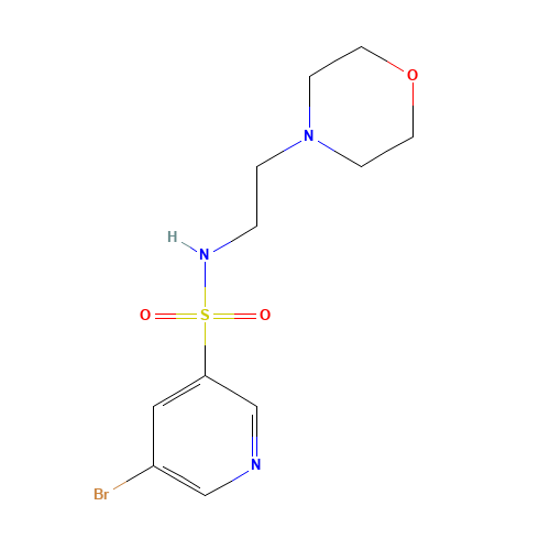 5-bromo-N-(2-morpholin-4-ylethyl)pyridine-3-sulfonamide (CAS: 887308-19-2) - Chemical Structure and Molecular Formula 