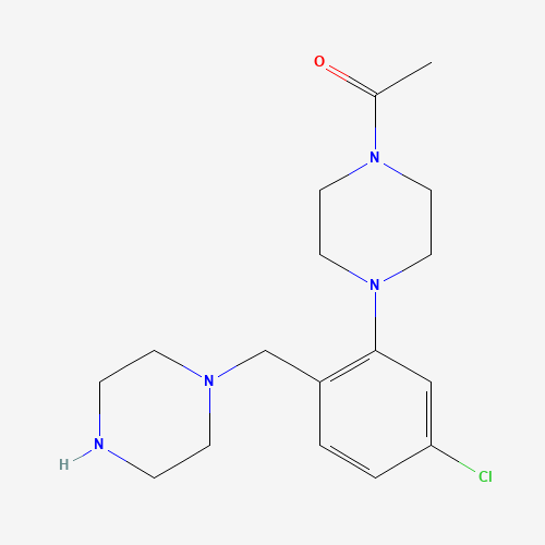 1-[4-[5-chloro-2-(piperazin-1-ylmethyl)phenyl]piperazin-1-yl]ethanone (CAS: 1460032-42-1) - Related Chemical Product