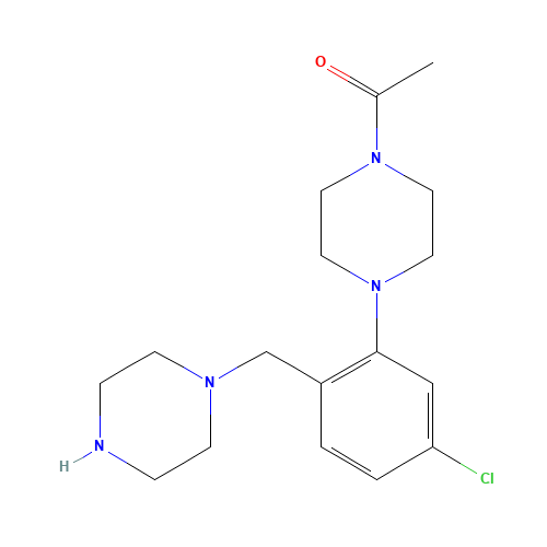 1-[4-[5-chloro-2-(piperazin-1-ylmethyl)phenyl]piperazin-1-yl]ethanone (CAS: 1460032-42-1) - Related Chemical Product