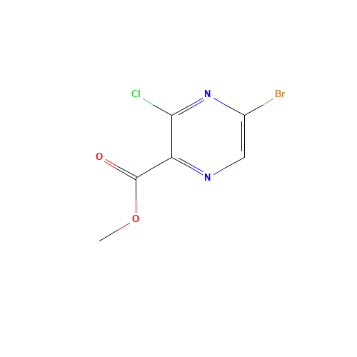 methyl 5-bromo-3-chloropyrazine-2-carboxylate (CAS: 61655-82-1) - Chemical Structure and Molecular Formula 