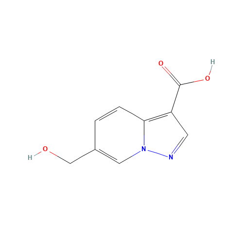 6-(hydroxymethyl)pyrazolo[1,5-a]pyridine-3-carboxylic acid (CAS: 888735-61-3) - Chemical Structure and Molecular Formula 