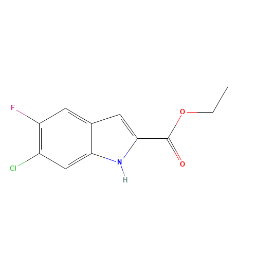 methyl 6-chloro-5-fluoro-1H-indole-2-carboxylate (CAS: 169674-00-4) - Chemical Structure and Molecular Formula 