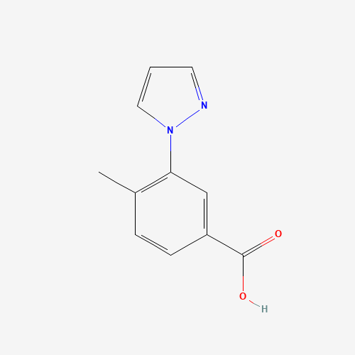 4-methyl-3-pyrazol-1-ylbenzoic acid (CAS: 1003502-76-8) - Chemical Structure and Molecular Formula 