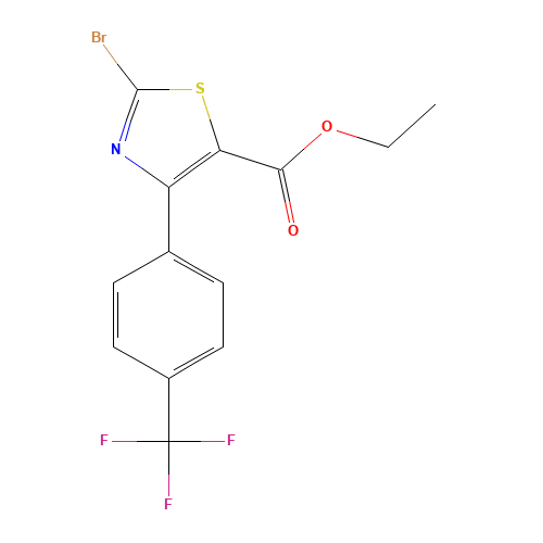 ethyl 2-bromo-4-[4-(trifluoromethyl)phenyl]-1,3-thiazole-5-carboxylate (CAS: 1188153-49-2) - Chemical Structure and Molecular Formula 