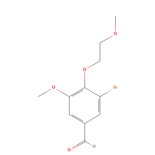 3-bromo-5-methoxy-4-(2-methoxyethoxy)benzaldehyde (CAS: 87154-51-6) - Chemical Structure and Molecular Formula 
