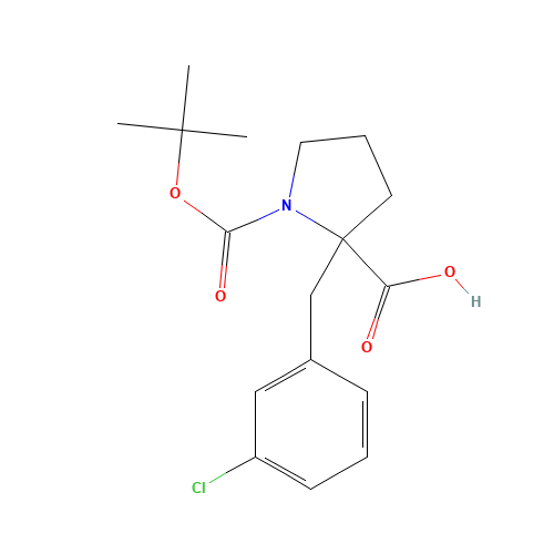 2-[(3-chlorophenyl)methyl]-1-[(2-methylpropan-2-yl)oxycarbonyl]pyrrolidine-2-carboxylic acid (CAS: 351002-87-4) - Related Chemical Product