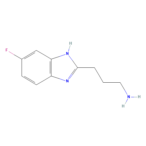 3-(6-fluoro-1H-benzimidazol-2-yl)propan-1-amine (CAS: 883541-03-5) - Chemical Structure and Molecular Formula 