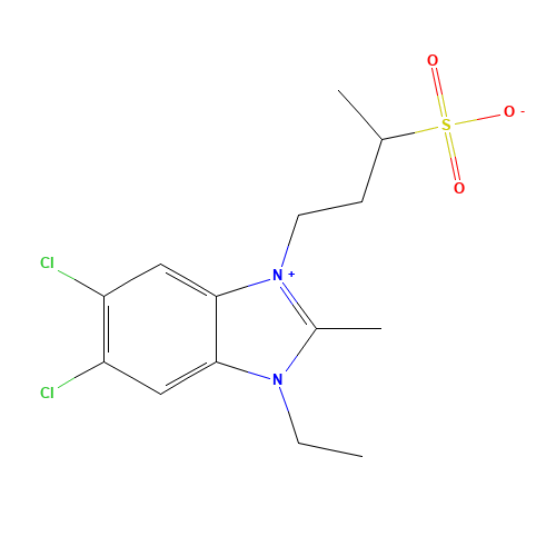 4-(5,6-dichloro-3-ethyl-2-methylbenzimidazol-1-ium-1-yl)butane-2-sulfonate (CAS: 63175-96-2) - Related Chemical Product