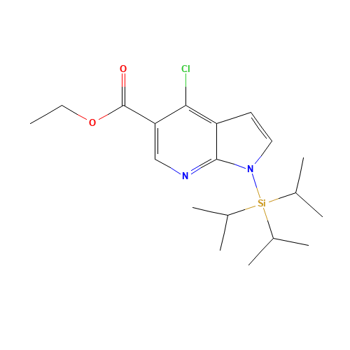 ethyl 4-chloro-1-tri(propan-2-yl)silylpyrrolo[2,3-b]pyridine-5-carboxylate (CAS: 1310704-15-4) - Related Chemical Product