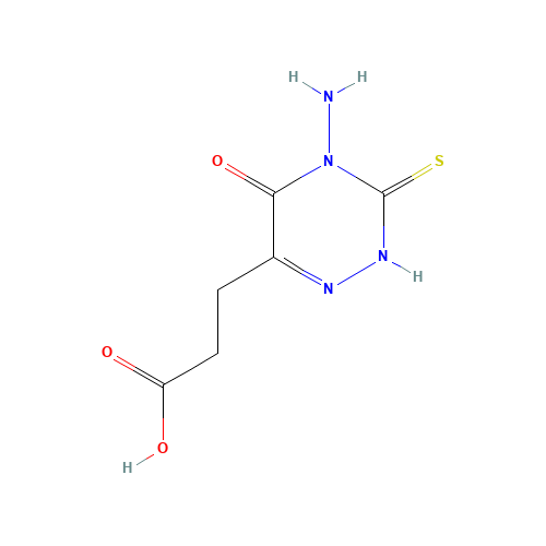 3-(4-amino-5-oxo-3-sulfanylidene-2H-1,2,4-triazin-6-yl)propanoic acid (CAS: 84424-74-8) - Chemical Structure and Molecular Formula 