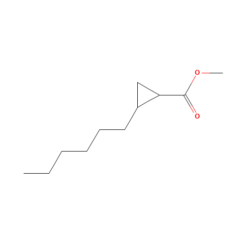 methyl 2-hexylcyclopropane-1-carboxylate (CAS: 72229-09-5) - Chemical Structure and Molecular Formula 