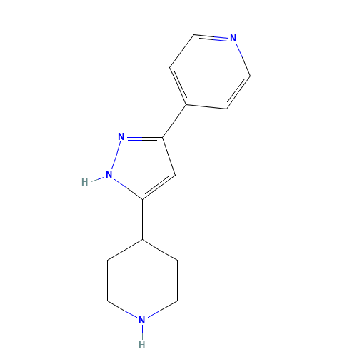 4-(5-piperidin-4-yl-1H-pyrazol-3-yl)pyridine (CAS: 794510-70-6) - Chemical Structure and Molecular Formula 