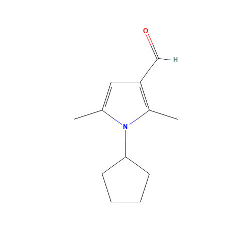 1-cyclopentyl-2,5-dimethylpyrrole-3-carbaldehyde (CAS: 326916-19-2) - Chemical Structure and Molecular Formula 