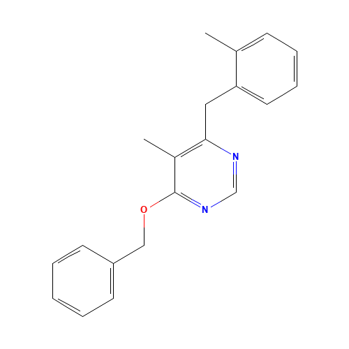 5-methyl-4-[(2-methylphenyl)methyl]-6-phenylmethoxypyrimidine (CAS: 960297-57-8) - Related Chemical Product