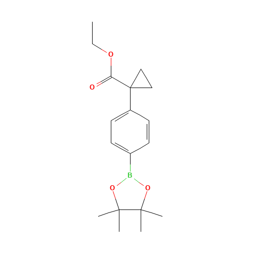 ethyl 1-[4-(4,4,5,5-tetramethyl-1,3,2-dioxaborolan-2-yl)phenyl]cyclopropane-1-carboxylate (CAS: 1257213-52-7) - Related Chemical Product