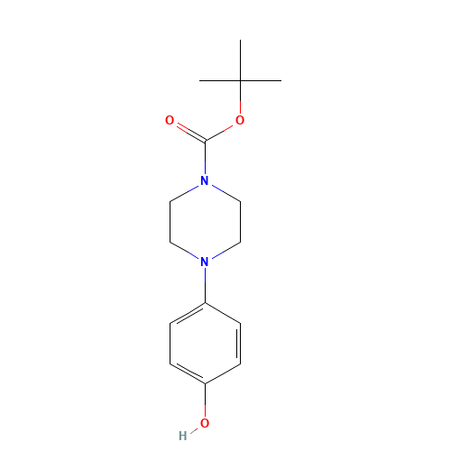 tert-butyl 4-(4-hydroxyphenyl)piperazine-1-carboxylate (CAS: 158985-25-2) - Chemical Structure and Molecular Formula 