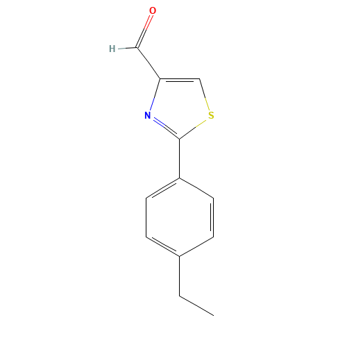 2-(4-ethylphenyl)-1,3-thiazole-4-carbaldehyde (CAS: 885279-27-6) - Chemical Structure and Molecular Formula 