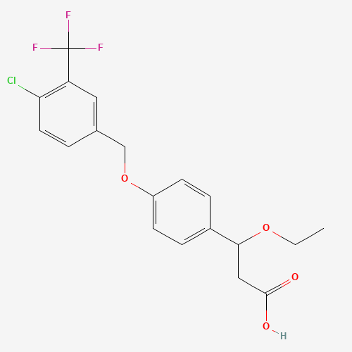 3-[4-[[4-chloro-3-(trifluoromethyl)phenyl]methoxy]phenyl]-3-ethoxypropanoic acid (CAS: 1202575-82-3) - Related Chemical Product