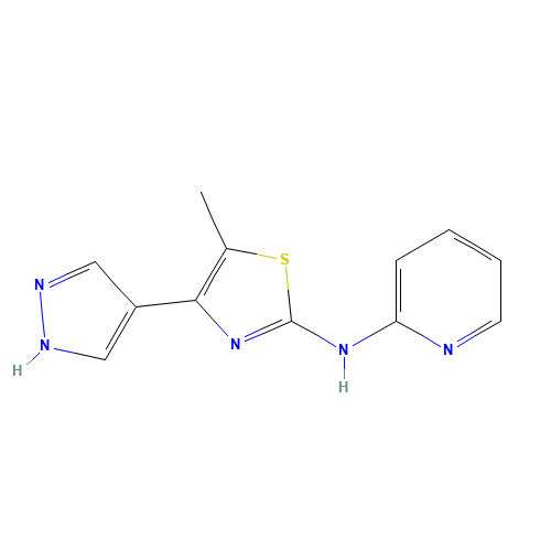 5-methyl-4-(1H-pyrazol-4-yl)-N-pyridin-2-yl-1,3-thiazol-2-amine (CAS: 1105038-91-2) - Related Chemical Product