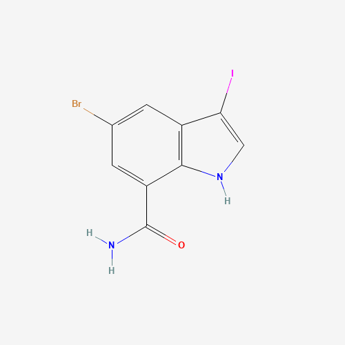 5-bromo-3-iodo-1H-indole-7-carboxamide (CAS: 860626-08-0) - Chemical Structure and Molecular Formula 