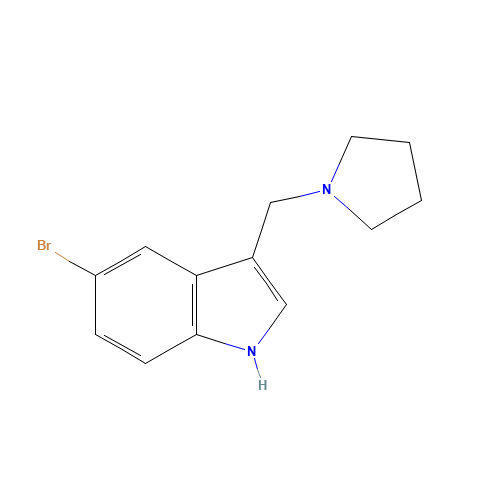 5-bromo-3-(pyrrolidin-1-ylmethyl)-1H-indole (CAS: 1108616-48-3) - Chemical Structure and Molecular Formula 