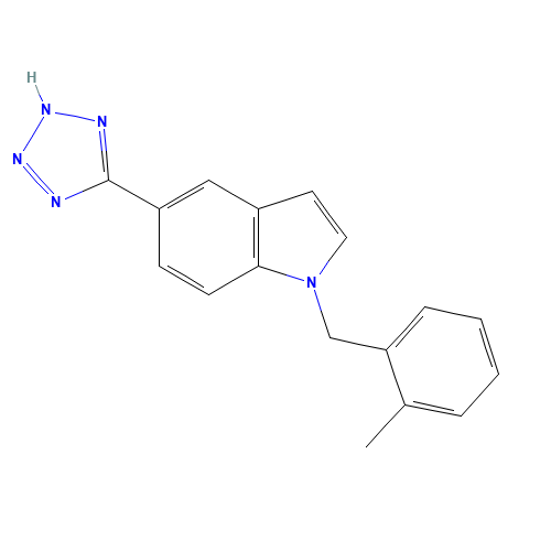 1-[(2-methylphenyl)methyl]-5-(2H-tetrazol-5-yl)indole (CAS: 720695-67-0) - Related Chemical Product