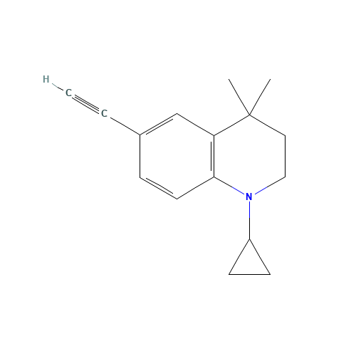 1-cyclopropyl-6-ethynyl-4,4-dimethyl-2,3-dihydroquinoline (CAS: 345964-70-7) - Chemical Structure and Molecular Formula 
