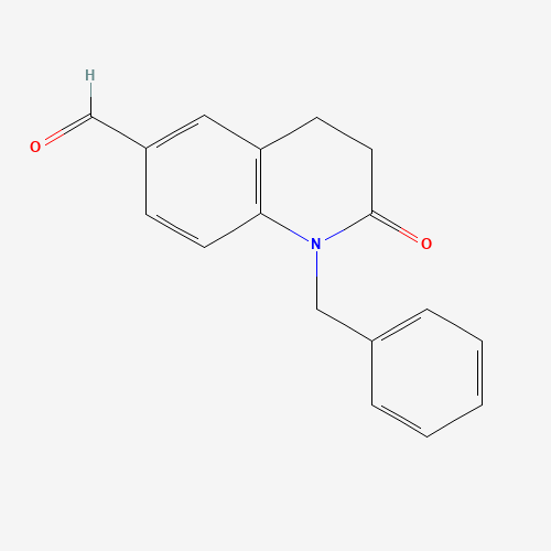 1-benzyl-2-oxo-3,4-dihydroquinoline-6-carbaldehyde (CAS: 1267663-63-7) - Chemical Structure and Molecular Formula 