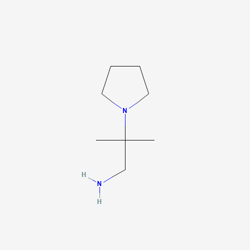 2-methyl-2-pyrrolidin-1-ylpropan-1-amine (CAS: 887405-25-6) - Chemical Structure and Molecular Formula 