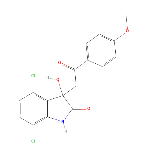 4,7-dichloro-3-hydroxy-3-[2-(4-methoxyphenyl)-2-oxoethyl]-1H-indol-2-one (CAS: 1037184-44-3) - Related Chemical Product