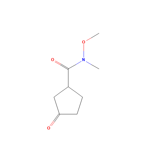 N-methoxy-N-methyl-3-oxocyclopentane-1-carboxamide (CAS: 876757-19-6) - Chemical Structure and Molecular Formula 