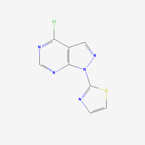 2-(4-chloropyrazolo[3,4-d]pyrimidin-1-yl)-1,3-thiazole (CAS: 650638-04-3) - Chemical Structure and Molecular Formula 