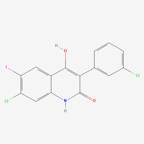 7-chloro-3-(3-chlorophenyl)-4-hydroxy-6-iodo-1H-quinolin-2-one (CAS: 1398343-77-5) - Related Chemical Product