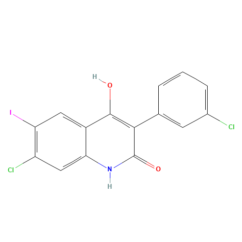 7-chloro-3-(3-chlorophenyl)-4-hydroxy-6-iodo-1H-quinolin-2-one (CAS: 1398343-77-5) - Related Chemical Product