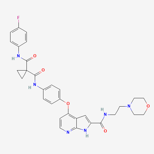 1-N'-(4-fluorophenyl)-1-N-[4-[[2-(2-morpholin-4-ylethylcarbamoyl)-1H-pyrrolo[2,3-b]pyridin-4-yl]oxy]phenyl]cyclopropane-1,1-dicarboxamide (CAS: 1021950-26-4) - Related Chemical Product