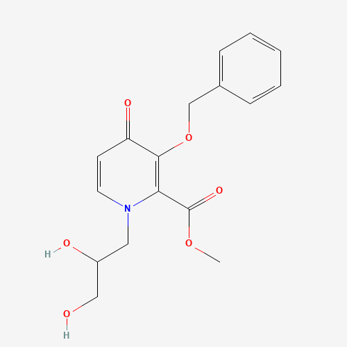 methyl 1-(2,3-dihydroxypropyl)-4-oxo-3-phenylmethoxypyridine-2-carboxylate (CAS: 1206102-07-9) - Chemical Structure and Molecular Formula 
