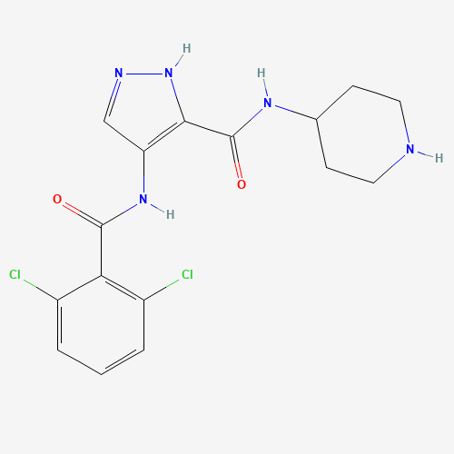 4-[(2,6-dichlorobenzoyl)amino]-N-piperidin-4-yl-1H-pyrazole-5-carboxamide (CAS: 844442-38-2) - Related Chemical Product