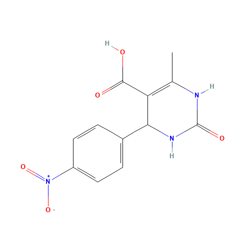 6-methyl-4-(4-nitrophenyl)-2-oxo-3,4-dihydro-1H-pyrimidine-5-carboxylic acid (CAS: 356566-57-9) - Chemical Structure and Molecular Formula 