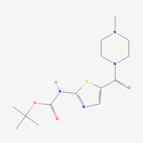 tert-butyl N-[5-(4-methylpiperazine-1-carbonyl)-1,3-thiazol-2-yl]carbamate (CAS: 1453213-29-0) - Chemical Structure and Molecular Formula 