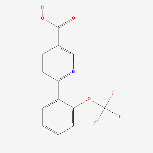 6-[2-(trifluoromethoxy)phenyl]pyridine-3-carboxylic acid (CAS: 197847-94-2) - Chemical Structure and Molecular Formula 