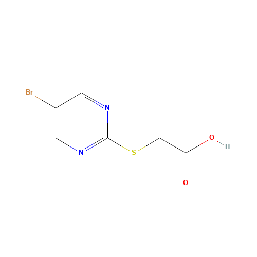 2-(5-bromopyrimidin-2-yl)sulfanylacetic acid (CAS: 52767-92-7) - Chemical Structure and Molecular Formula 