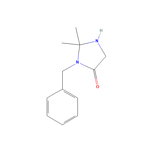 3-benzyl-2,2-dimethylimidazolidin-4-one (CAS: 937396-37-7) - Chemical Structure and Molecular Formula 