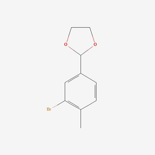 2-(3-bromo-4-methylphenyl)-1,3-dioxolane (CAS: 124717-60-8) - Chemical Structure and Molecular Formula 