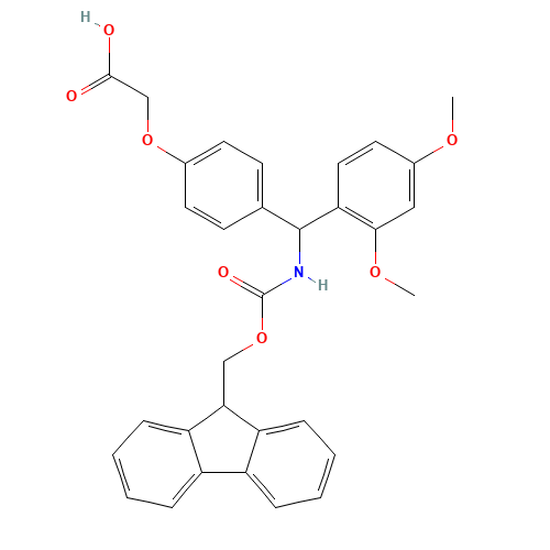 2-[4-[(2,4-dimethoxyphenyl)-(9H-fluoren-9-ylmethoxycarbonylamino)methyl]phenoxy]acetic acid (CAS: 126828-35-1) - Related Chemical Product