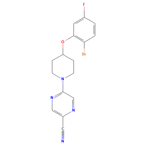 5-[4-(2-bromo-5-fluorophenoxy)piperidin-1-yl]pyrazine-2-carbonitrile (CAS: 1042428-54-5) - Related Chemical Product