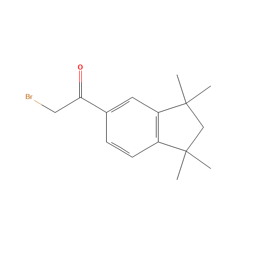 2-bromo-1-(1,1,3,3-tetramethyl-2H-inden-5-yl)ethanone (CAS: 1202245-31-5) - Chemical Structure and Molecular Formula 