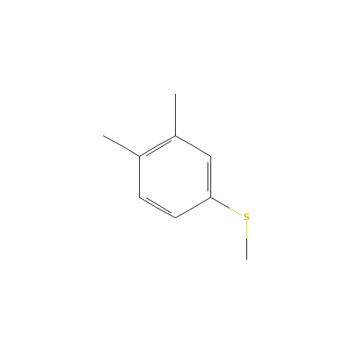 1,2-dimethyl-4-methylsulfanylbenzene (CAS: 65398-69-8) - Chemical Structure and Molecular Formula 